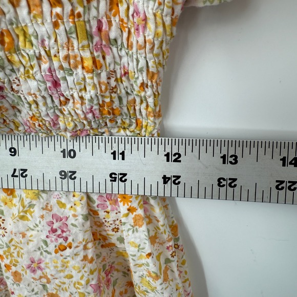 Princess Polly Floral‎ Mini Dress Womens Sz 6 Yellow Pink Open Back Y2K Babydoll - Picture 8 of 11